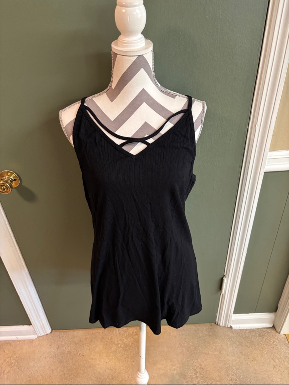 torrid Black Crisscross V-Neck Tank